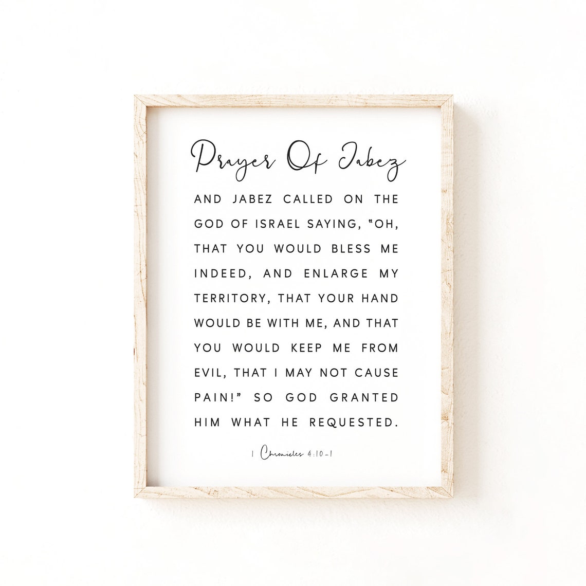 Prayer Of Jabez 1 Chronicles 4 10 11 Scripture Blessing Poster - Image 2