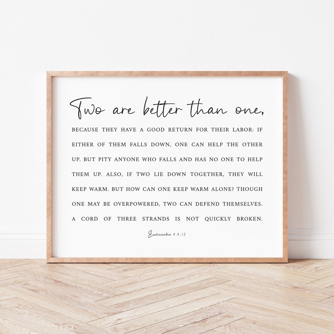 Two Are Better Than One Wedding Bible Poster
