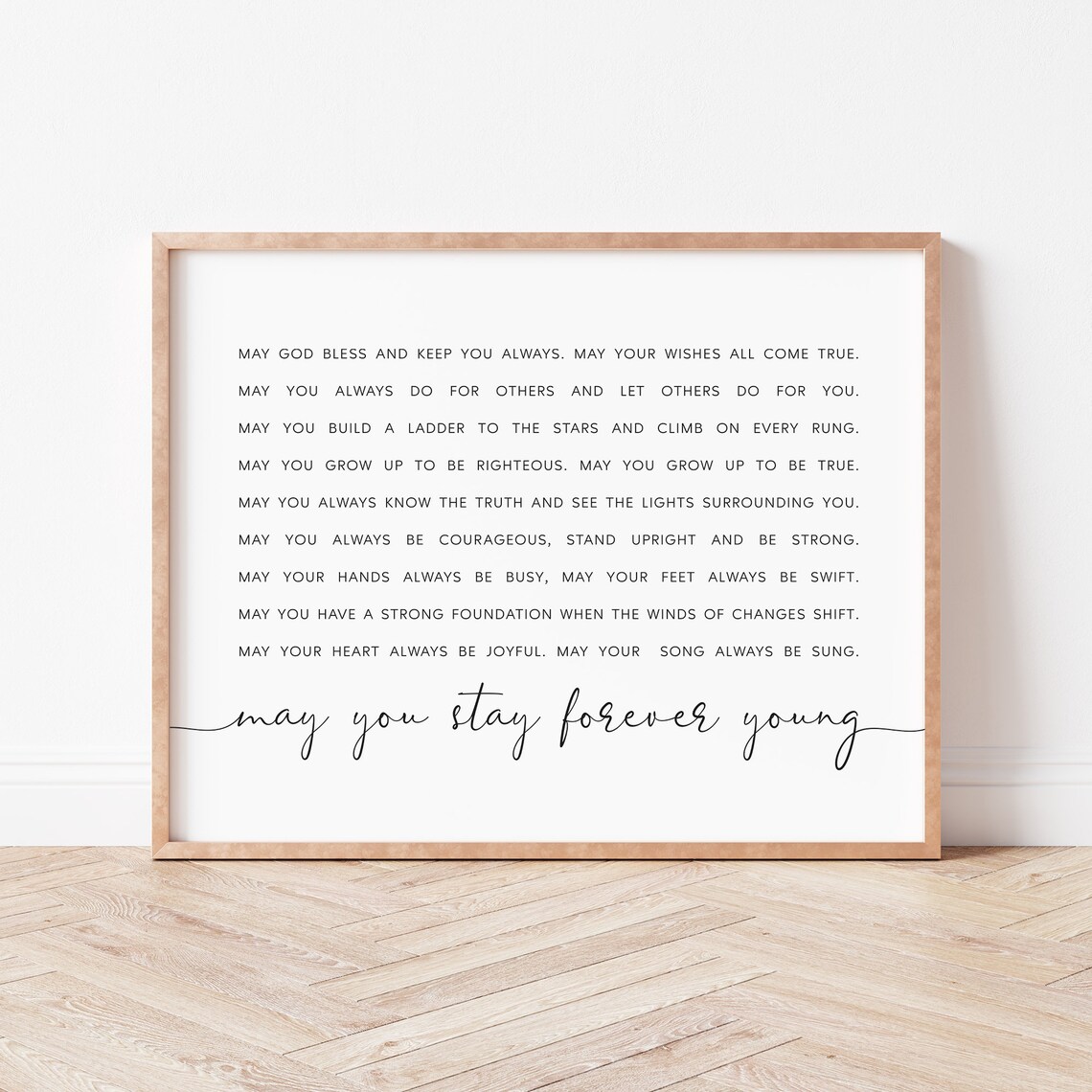 Forever Young Sign Nursery Quote Art Print