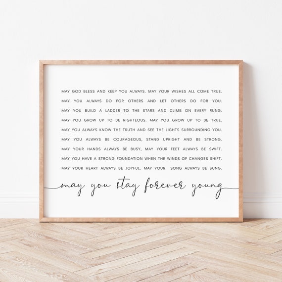 Forever Young Sign Nursery Quote Art Print