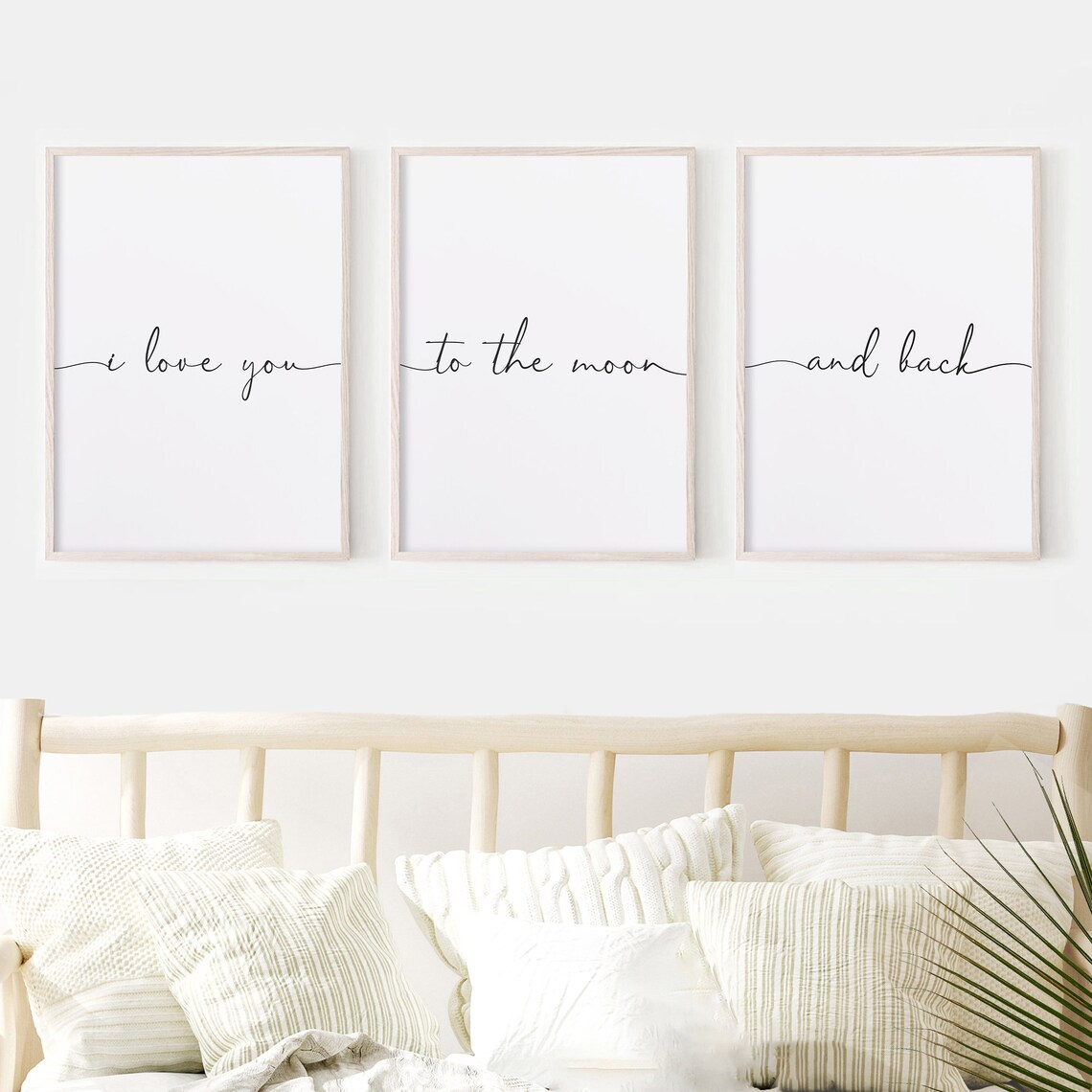 I Love You to the Moon and Back Quote Art Print - Image 3