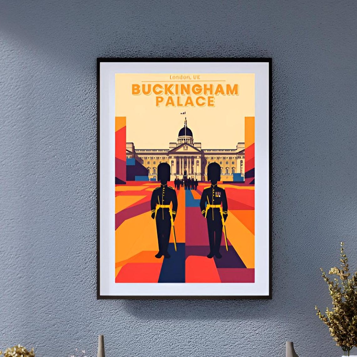 Vintage Buckingham Palace London Royal Guards Changeover Poster