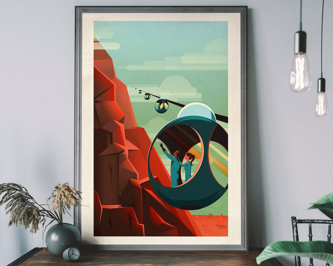 SpaceX Retro Space Explorer Travel Poster