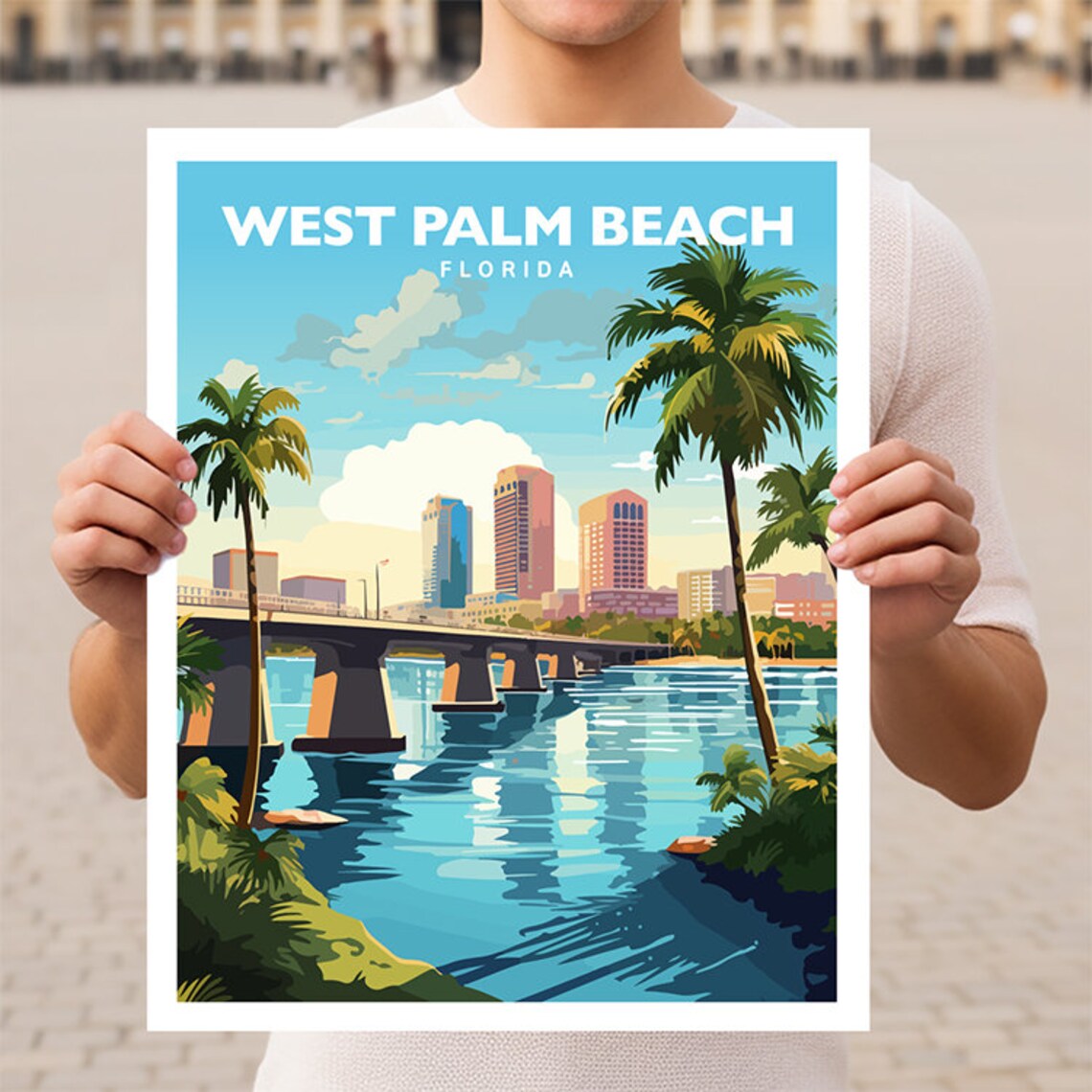 West Palm Beach Florida Travel Poster Print