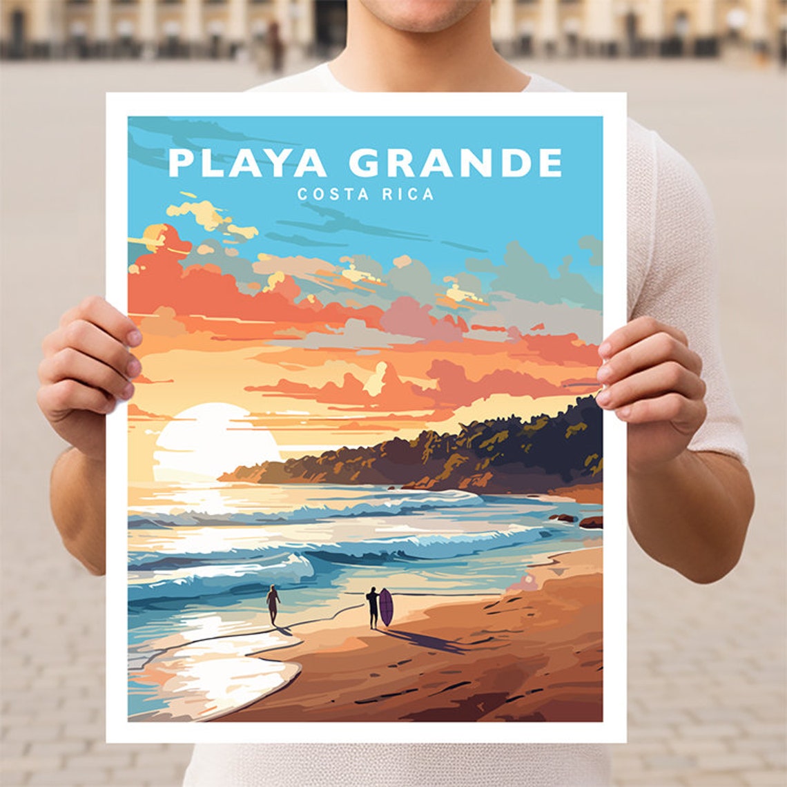 Playa Grande Costa Rica Travel Wall Art Poster Print