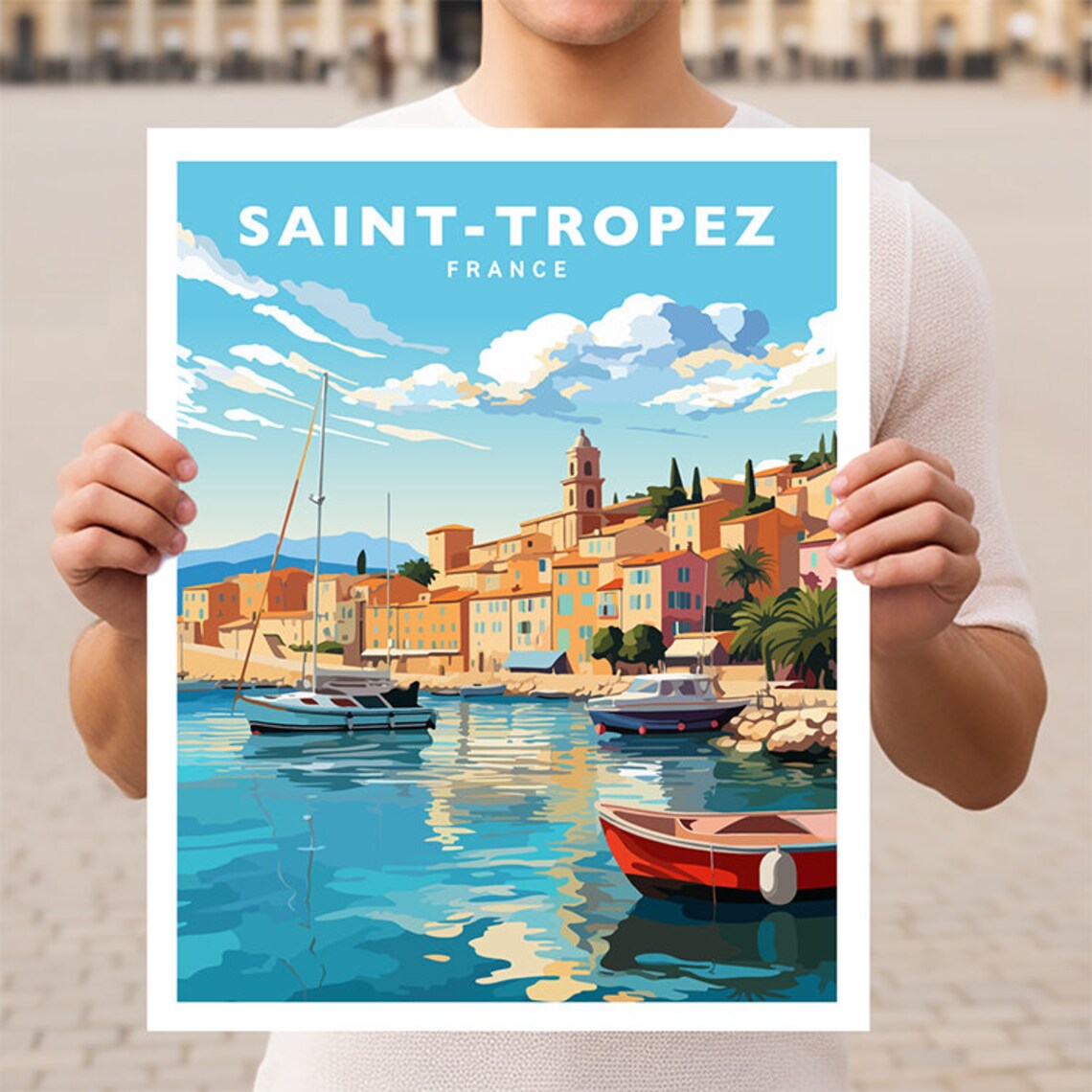 Saint Tropez, France Travel Poster Print