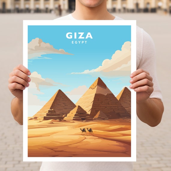 Giza Egypt Travel Wall Art Poster Print