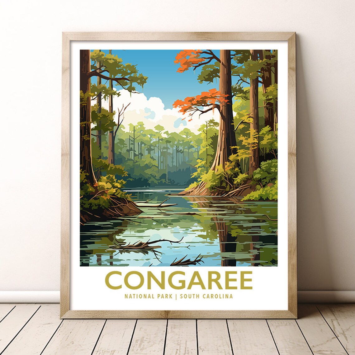 Congaree National Park South Carolina Travel Poster