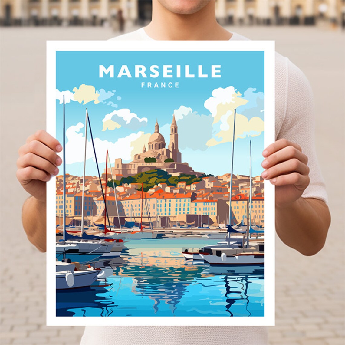 Marseille France Travel Poster, European Wall Art