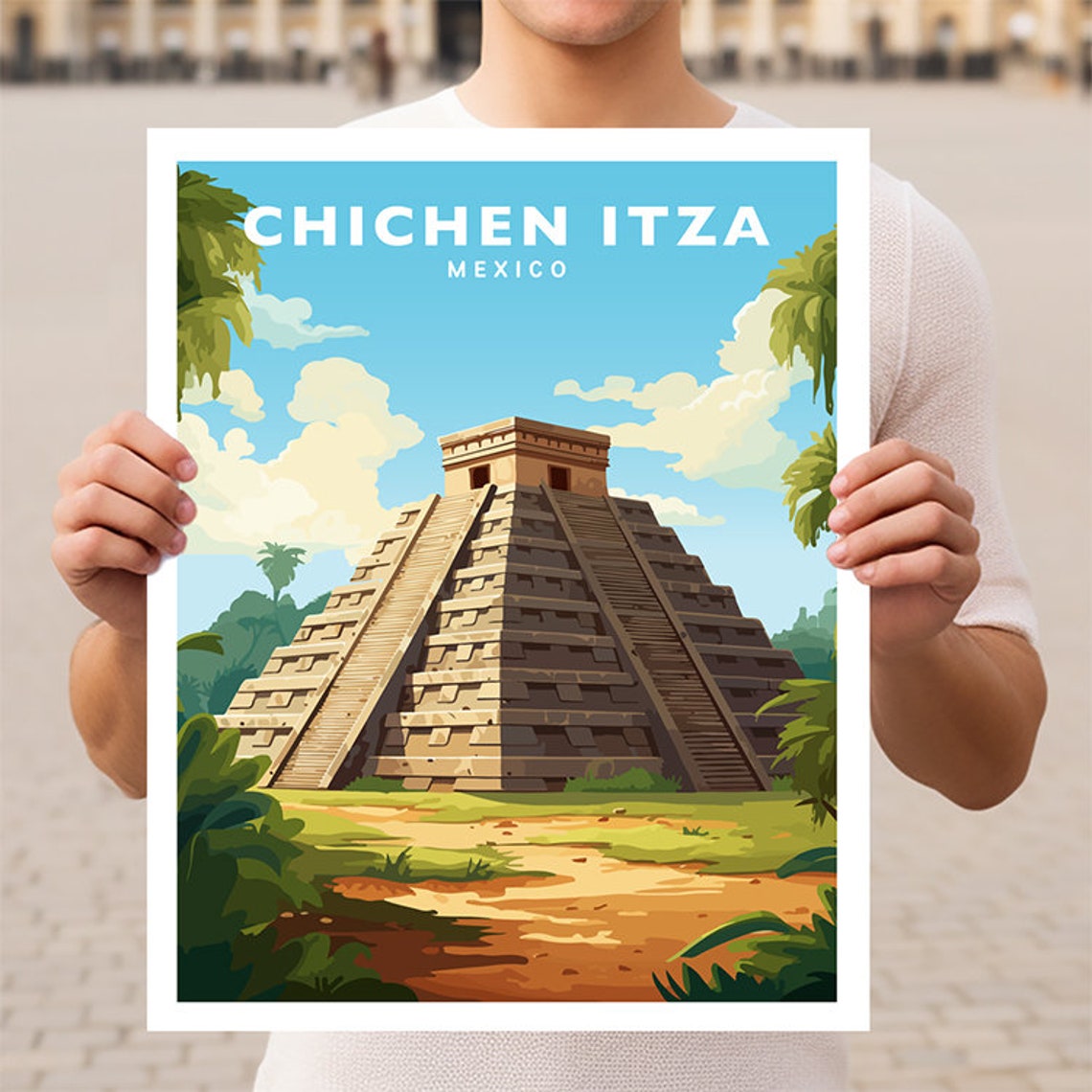 Chichen Itza Mexico Mayan Ruins Travel Wall Art Poster Print
