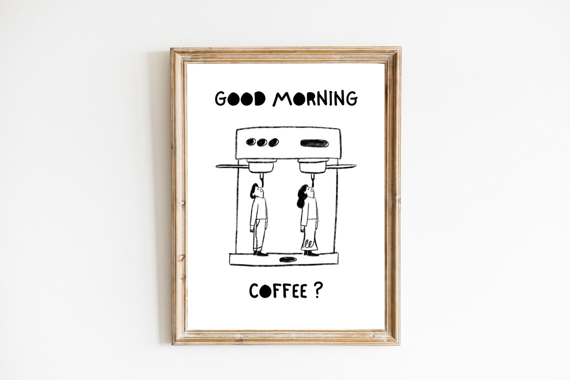 Good Morning Coffee Espresso Cartoon Art Print - Image 3