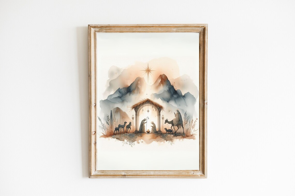 Nativity Scene Birth Of Jesus Poster Print - Image 2