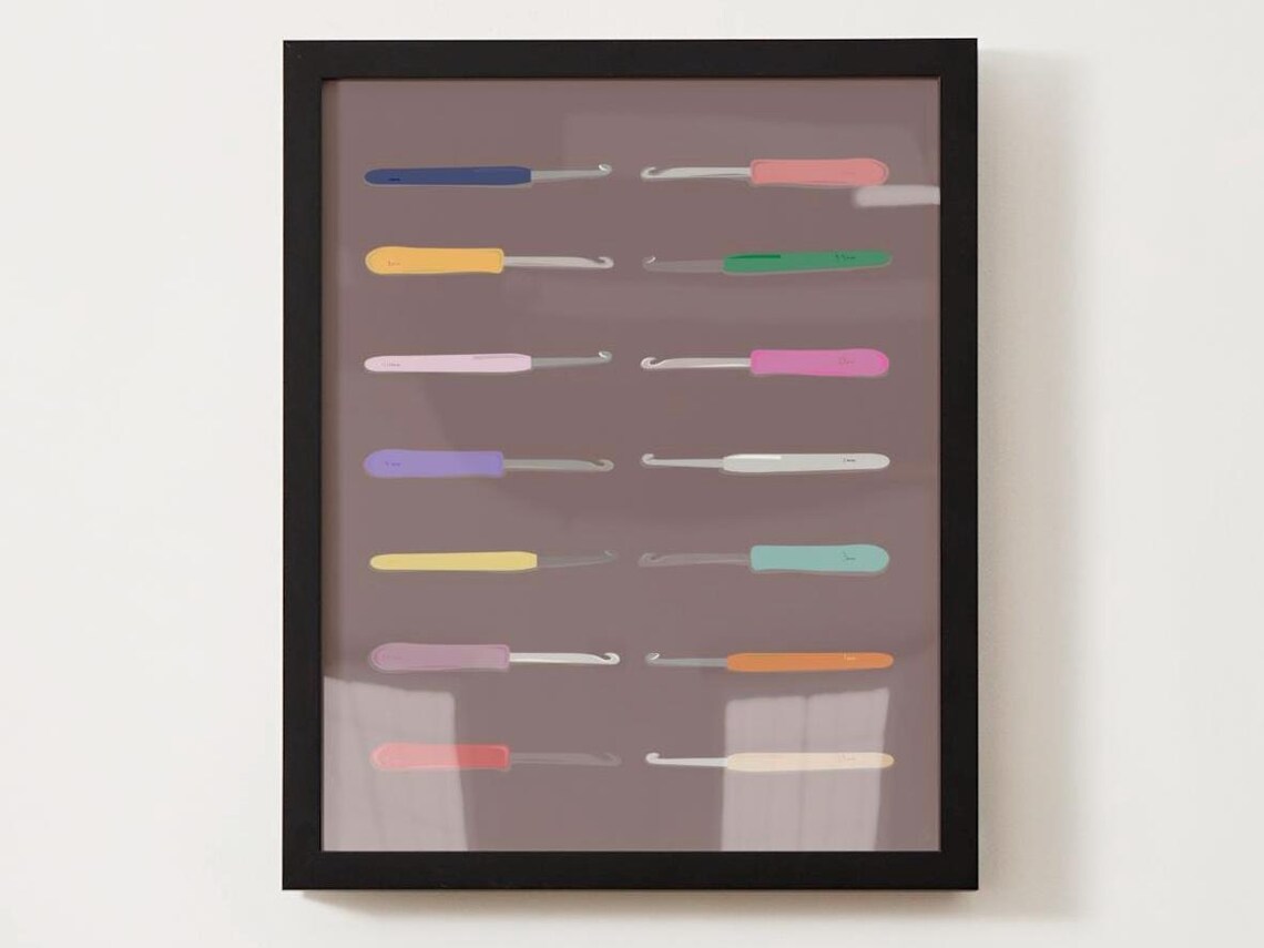 Crochet Hooks, Crochet Inspired Art Print