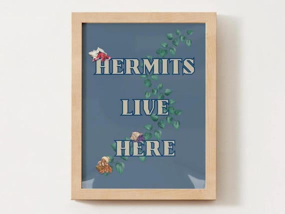 Hermit Crabs Live Here, Sea Life Art Print
