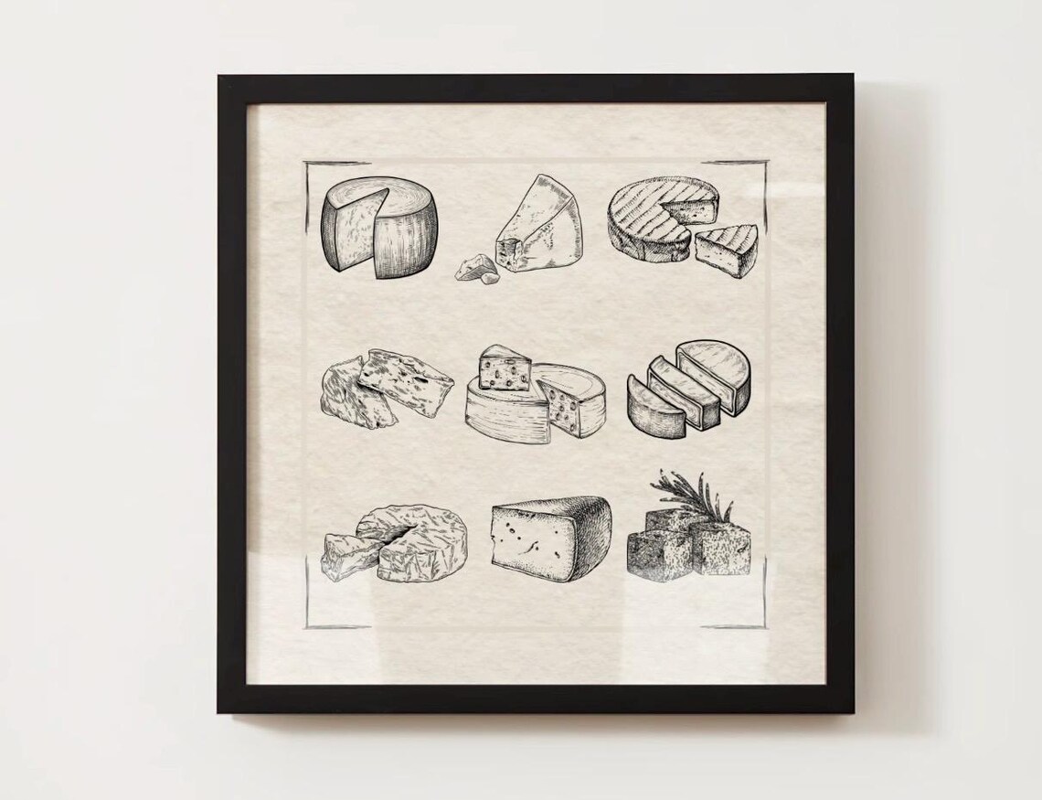 Cheese PDF, Charcuterie Gallery Wall Decor