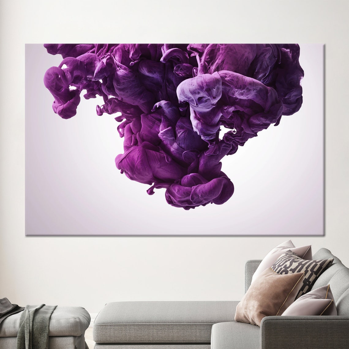 Purple Ink Cloud Abstract Fluid Art Modern Minimalist Decor Poster