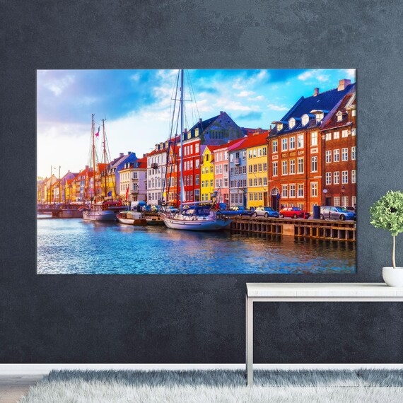 Colorful Nyhavn Harbor Waterfront Scene Copenhagen Denmark Poster