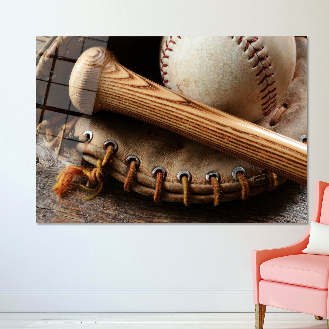Baseball Modern Wall Art Print, Boy's Room Decor - Image 2