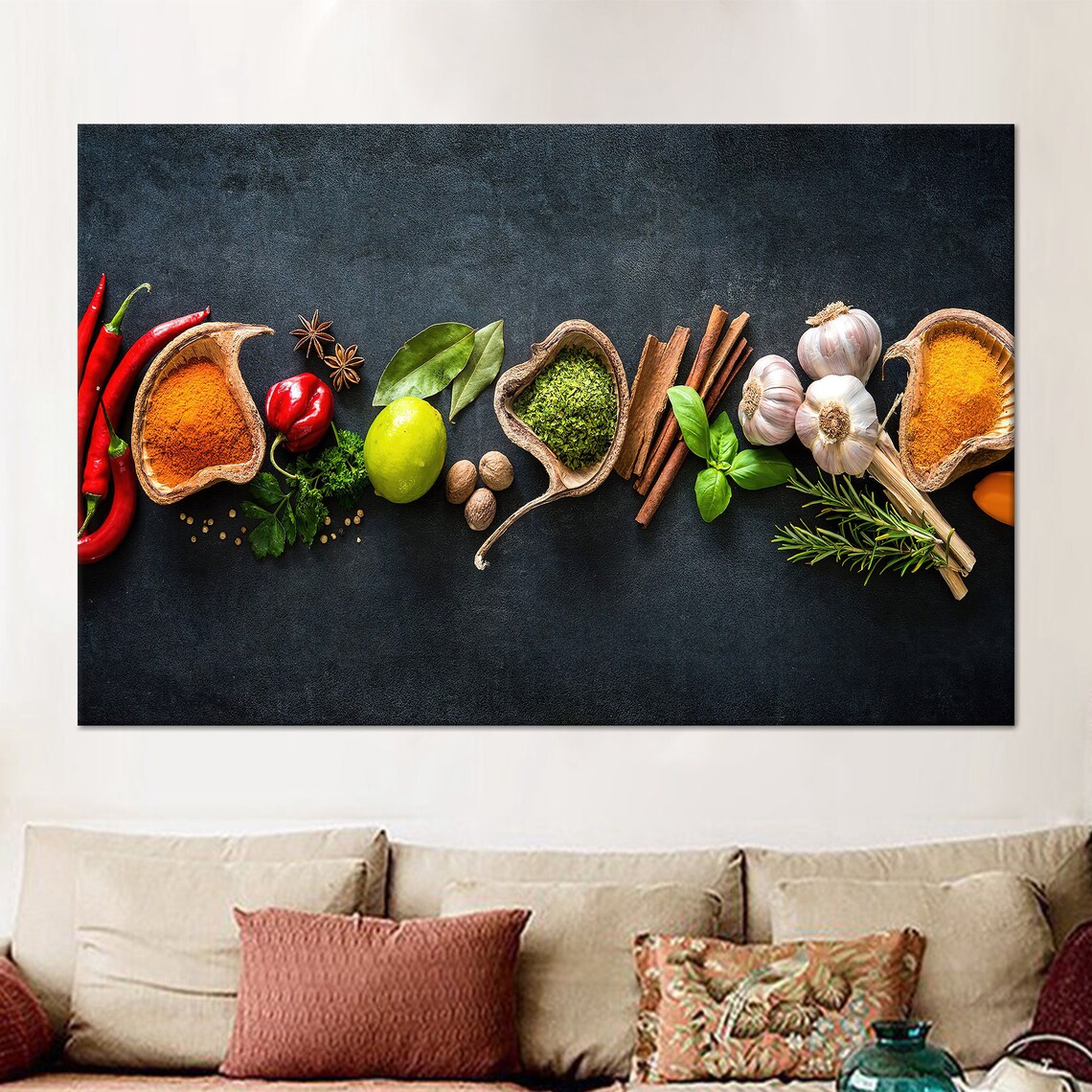 Spices Kitchen Wall Art, Food Art Poster Print