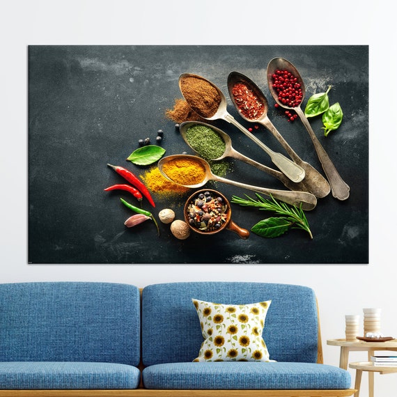 Spices Wall Art Indian Spices Wall Art 3d Wall Art Art Tempered Glass Spices Wallpaper Poster Gifts Kitchen Wall Art