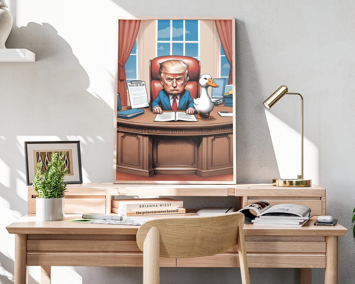 Donald Trump Ducks For Trump Oval Office Desk Funny Political Poster - Image 4