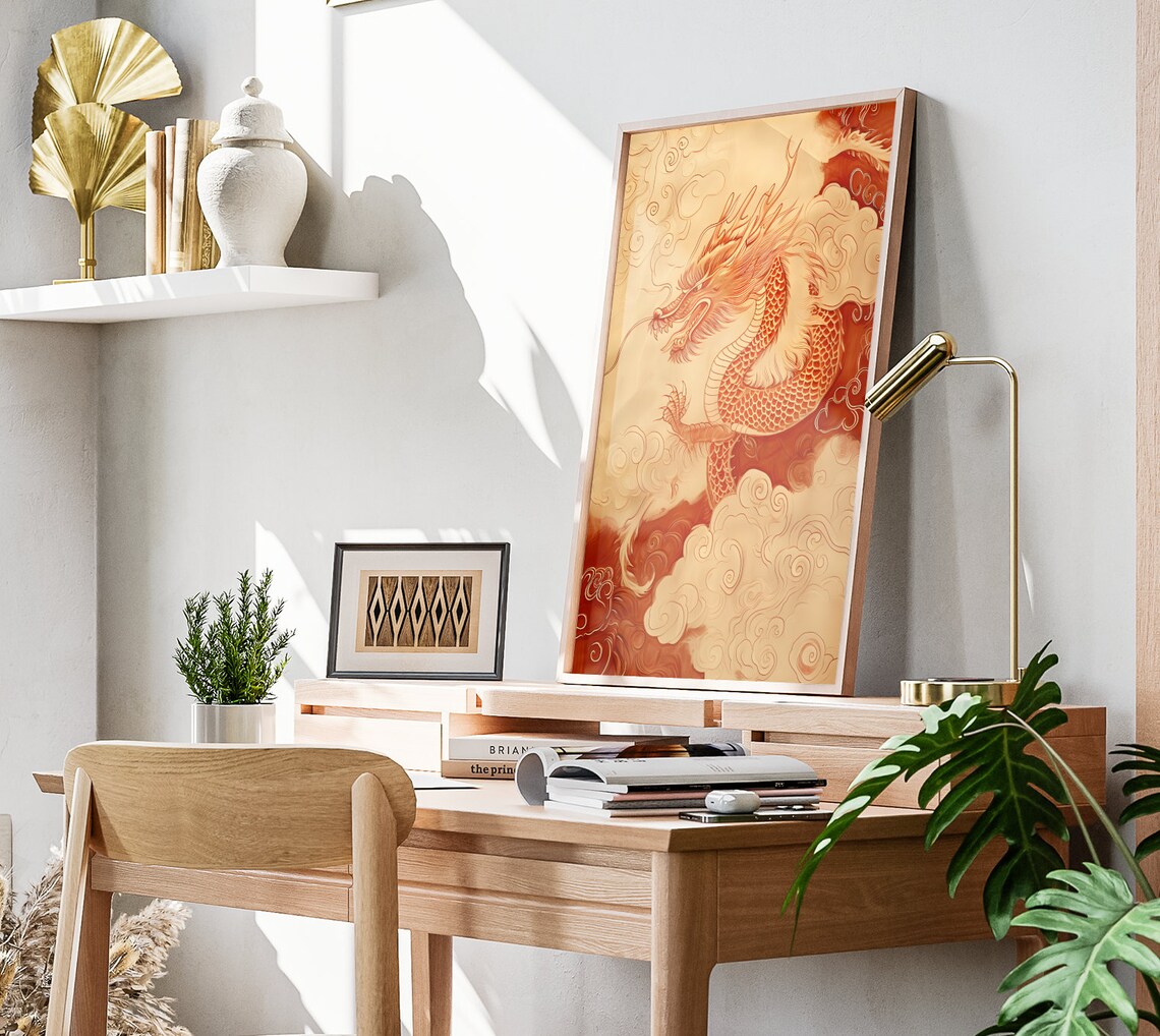 Spring Festival Chinese Matte Wall Art Lunar New Year Artwork Year Of The Dragon Print Chinese New Year Art Chinese Dragon Poster - Image 3