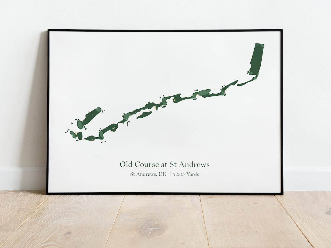 Golf Old Course Club Map Art Print, For Him