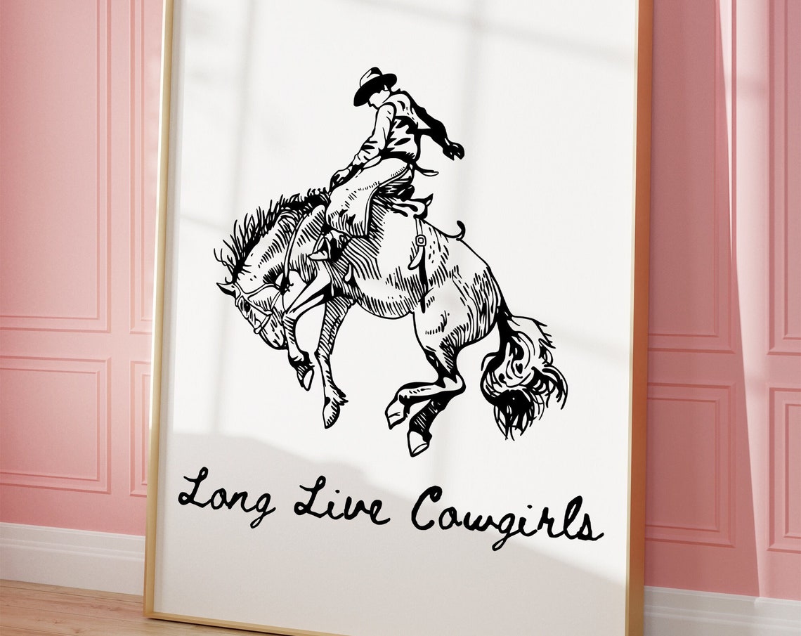Country Lyrics Wall Art Long Live Cowgirls Lyrics Art Coastal Cowgirl Poster Fan Merch Minimalist Western Wall Art Dorm Decor - Image 2