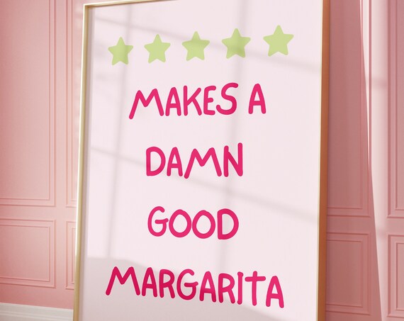 Aesthetic Kitchen Decor Cute Cooking Tequila Kitchen Wall Art Print Minimalist Margarita Retro Cocktail Bar Car Art Print