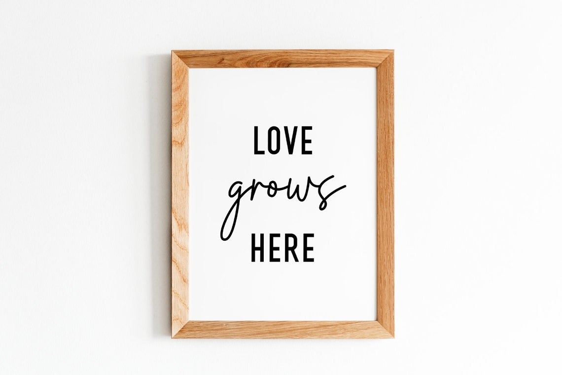 Love Grows Here Family Home Quote Script Bold Typography Poster - Image 5