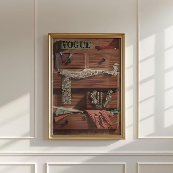 Vintage Fashion Magazine Print Retro Wall Art Poster
