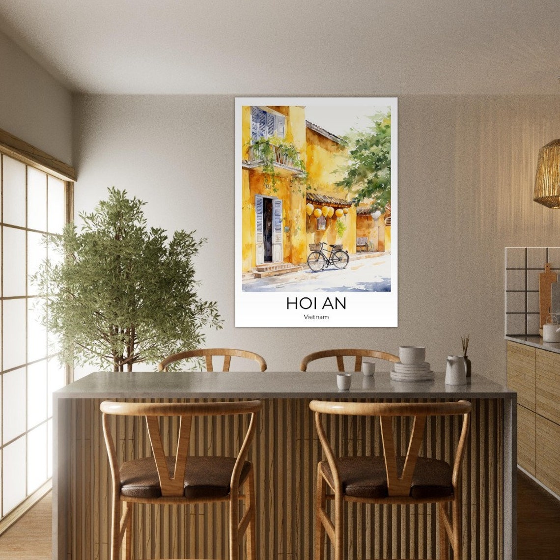 Hoi An Watercolor Travel Poster Of Hoi An Vietnam Wall Art Vietnam Travel Vietnam Vietnam Wall Decoration - Image 3