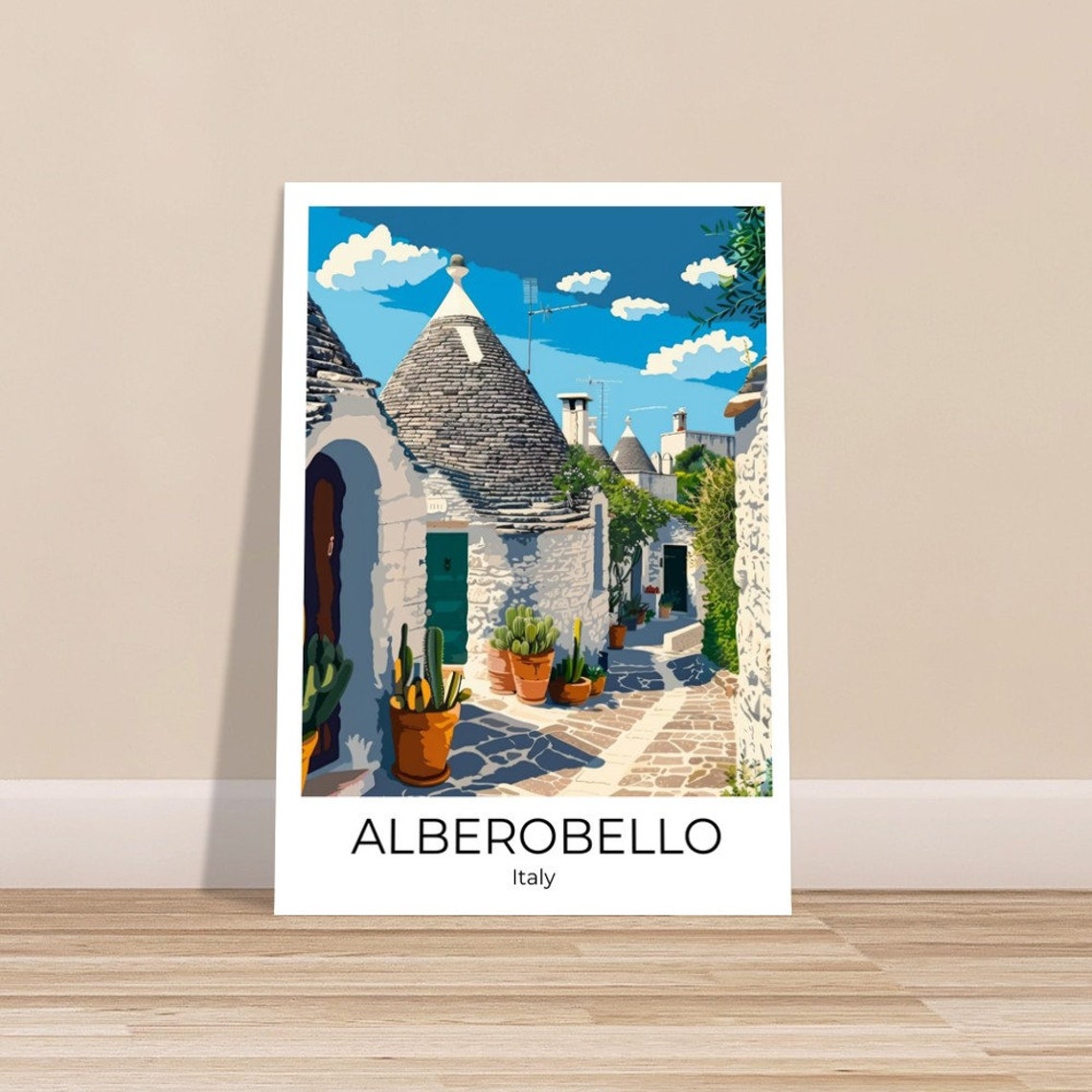 Alberobello Apulia Italy Travel Poster Italy Travel Print Alberobello Italy Gift Italy Wall Art Italy Art Print - Image 2