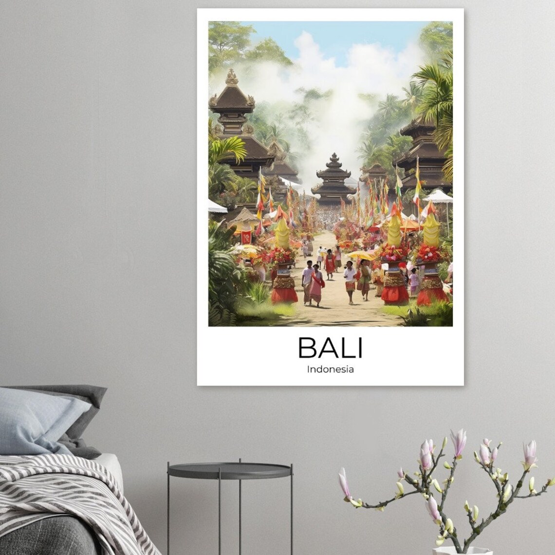Bali Watercolor Travel Poster Bali Gulangan Festival Wall Art Bali Travel Print Bali Wall Decoration - Image 2