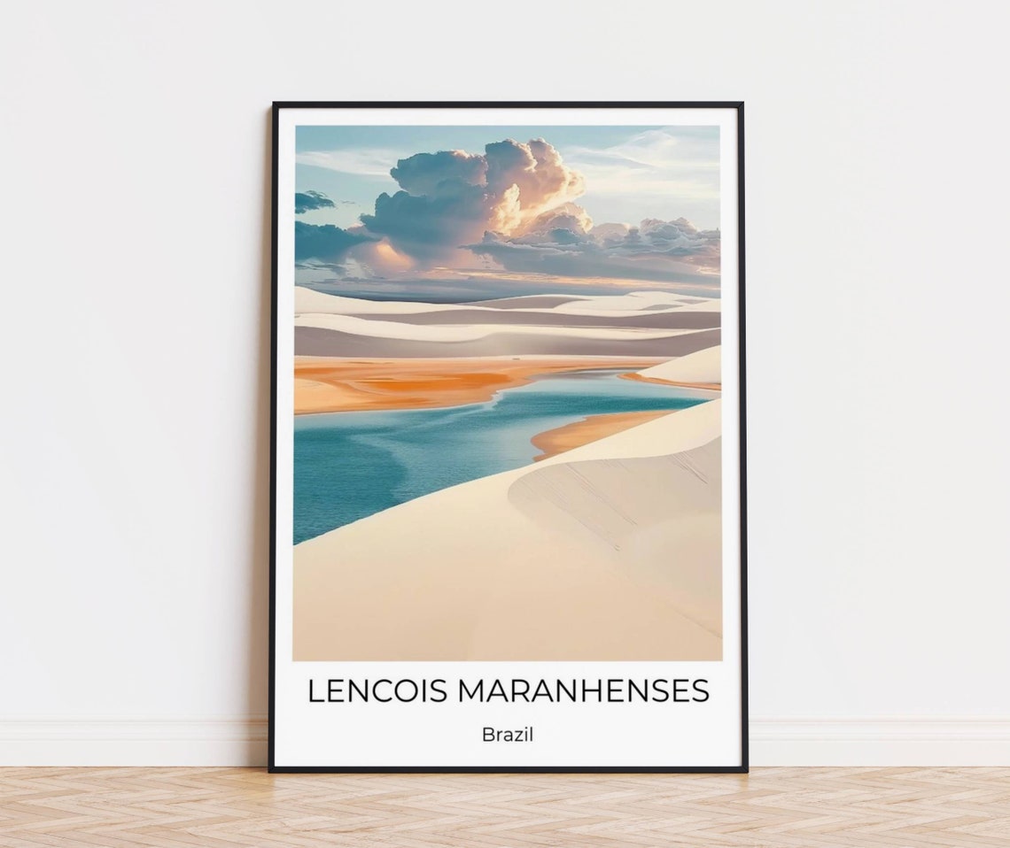 Lencois Maranhenses Brazil White Dunes Turquoise Lagoons Desert Poster