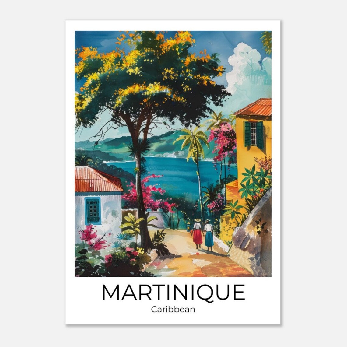 Martinique Island Martinique Caribbean Travel Poster Martinique Wall Art Martinique Travel Print Martinique - Image 3