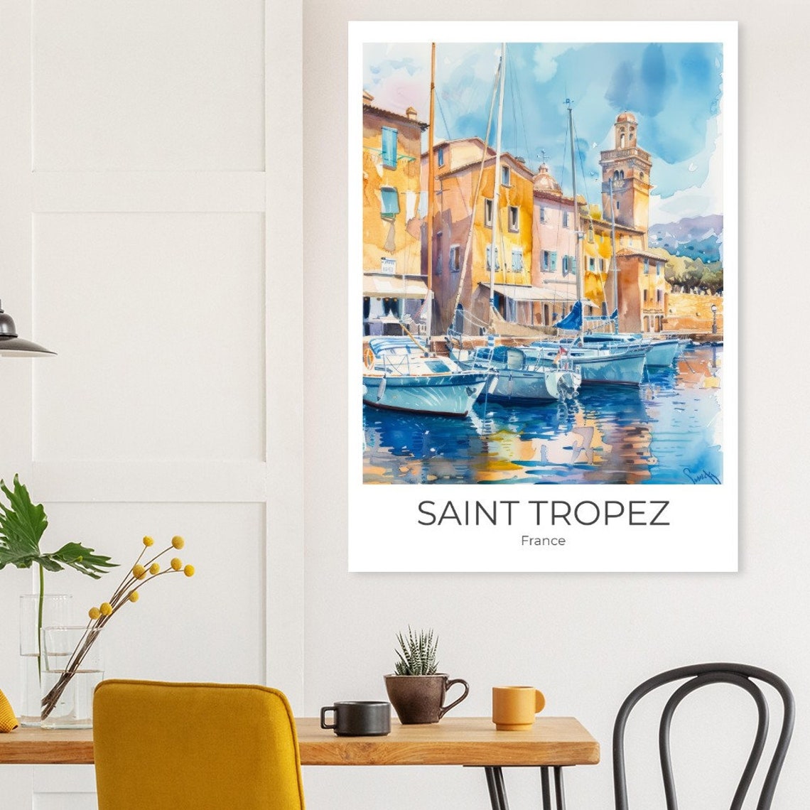 Saint Tropez Watercolor Travel Poster Saint Tropez Wallart France Travelposter France Saint Tropez Gift - Image 4
