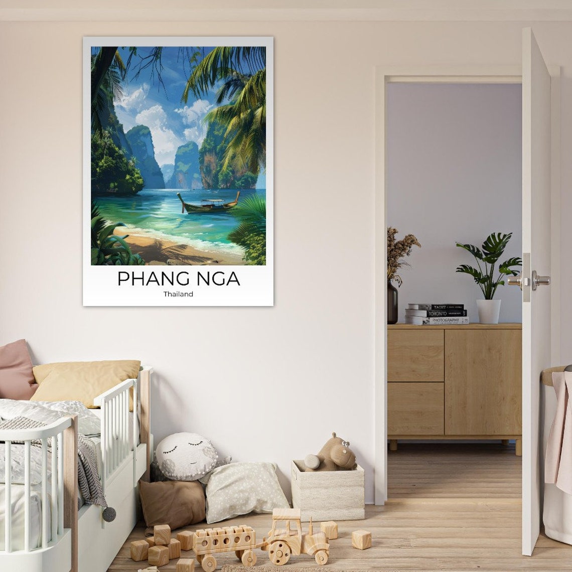 Phang Nga Thailand Limestone Karsts Longtail Boat Bay Poster - Image 4
