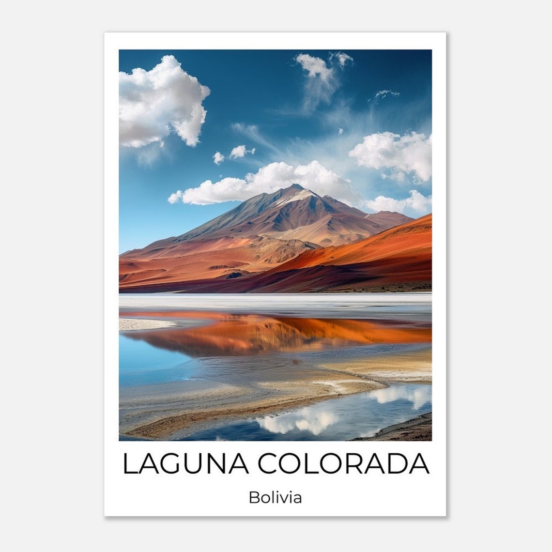 Laguna Colorada Bolivia Travel Poster Bolivia Travel Print Bolivia Watercolor Poster Wall Art Bolivia Bolivia Print - Image 5