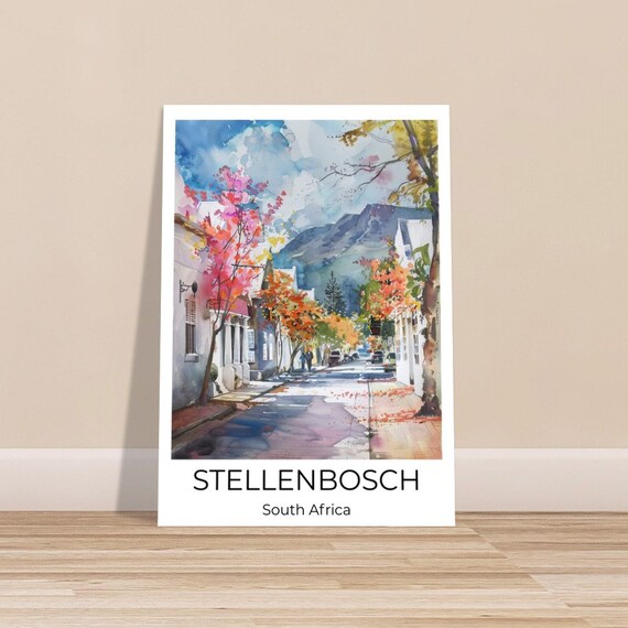 Stellenbosch Travel Poster Stellenbosch Watercolor Travel Print Stellenbosch Watercolor Poster Wall Art South Africa South Africa Print