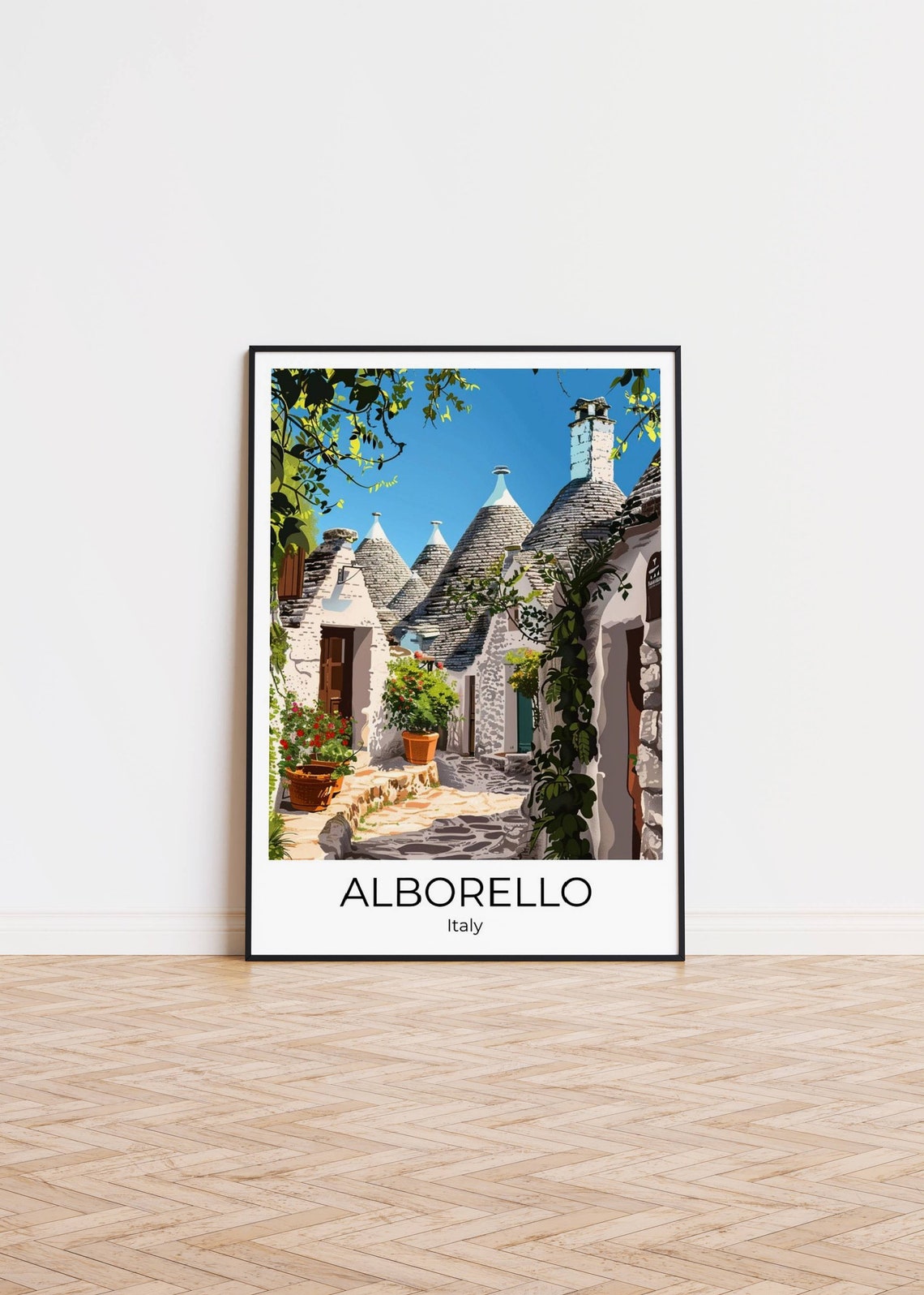 Alberobello Apulia Italy Watercolor Travel Poster Italy Travelprint Alberobello Italy Gift Italy Wallart Italy Art Print - Image 4