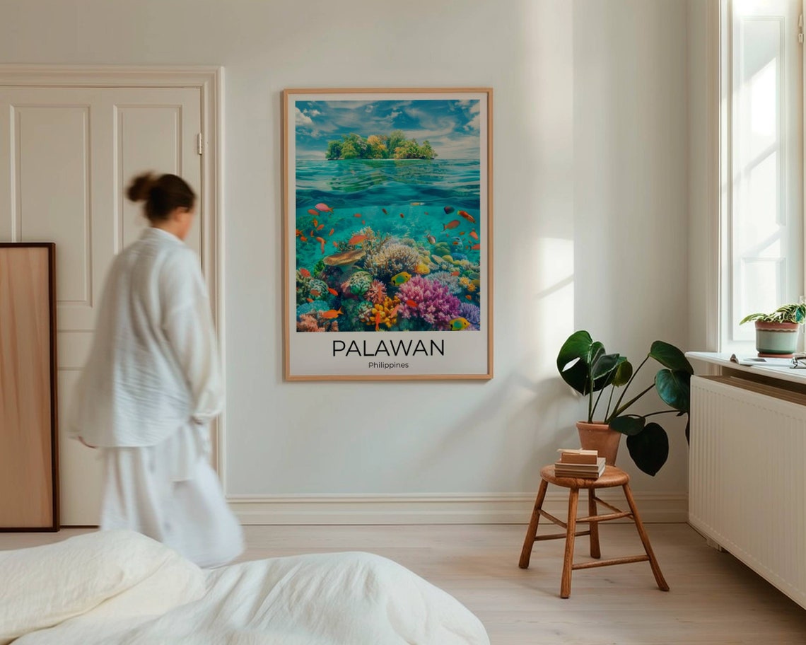 Palawan Philippines Coral Reef Island Underwater Travel Poster - Image 4