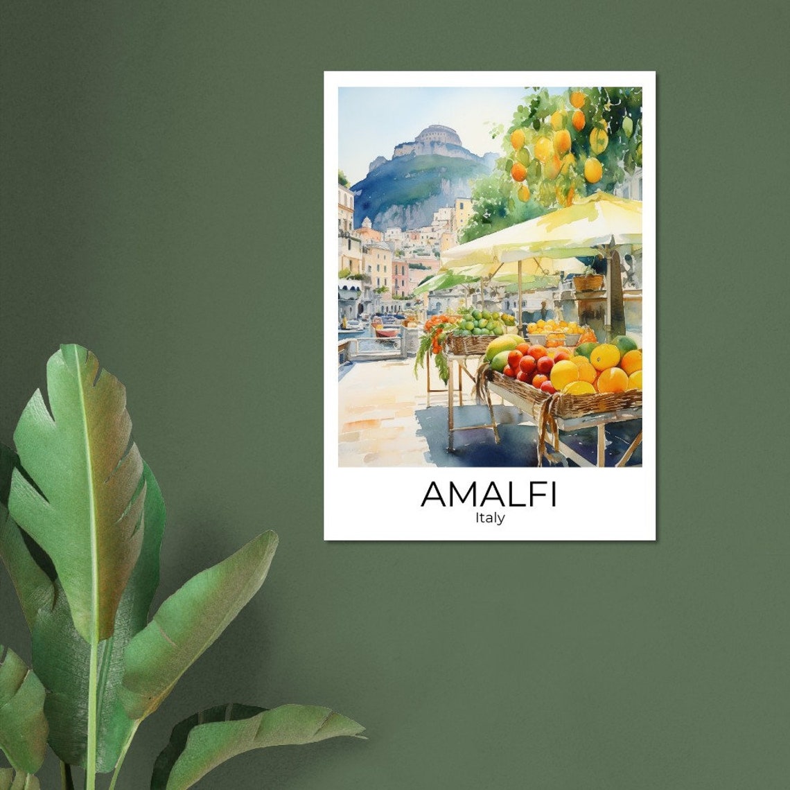 Amalfi Italy Travel Poster Amalfi Market Wall Art Italy Travel Print Amalfi Market Wall Decoration - Image 2
