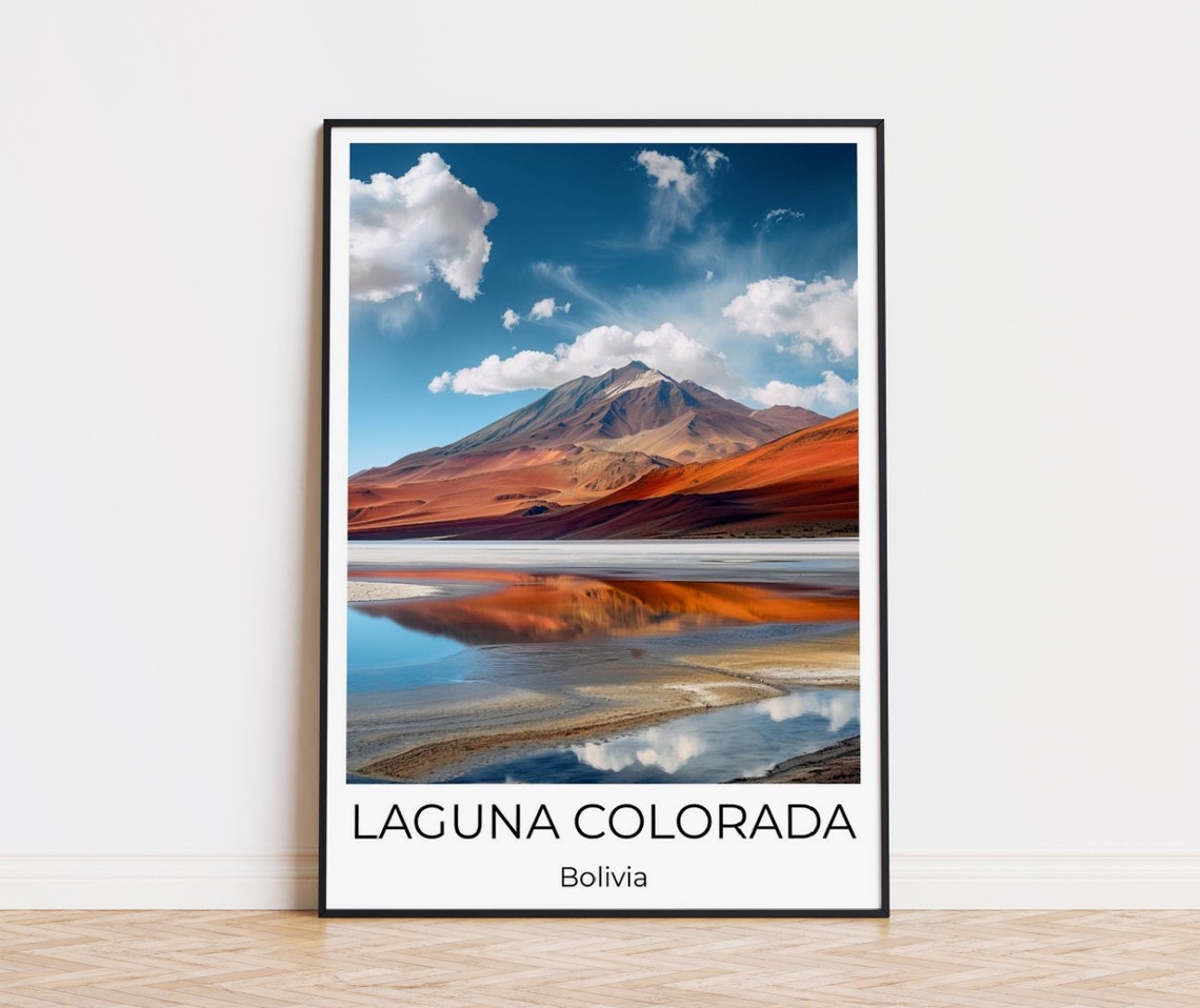 Laguna Colorada Bolivia Travel Poster Bolivia Travel Print Bolivia Watercolor Poster Wall Art Bolivia Bolivia Print