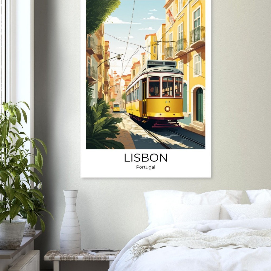 Lisbon Travel Poster Art Print Lisbon Wall Art Portugal Vintage Poster Lisbon Travel Poster Gift Lisbon Art Print - Image 2