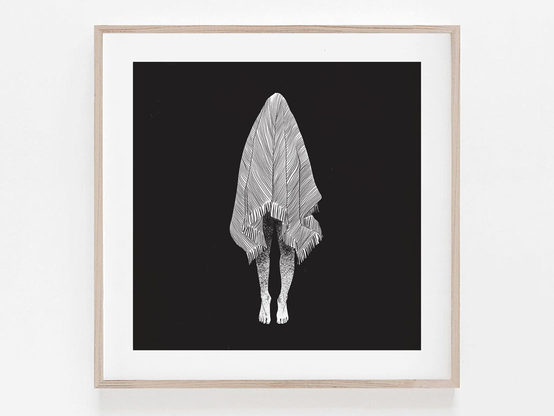Haunted Throw Gicle Print Eerie Art