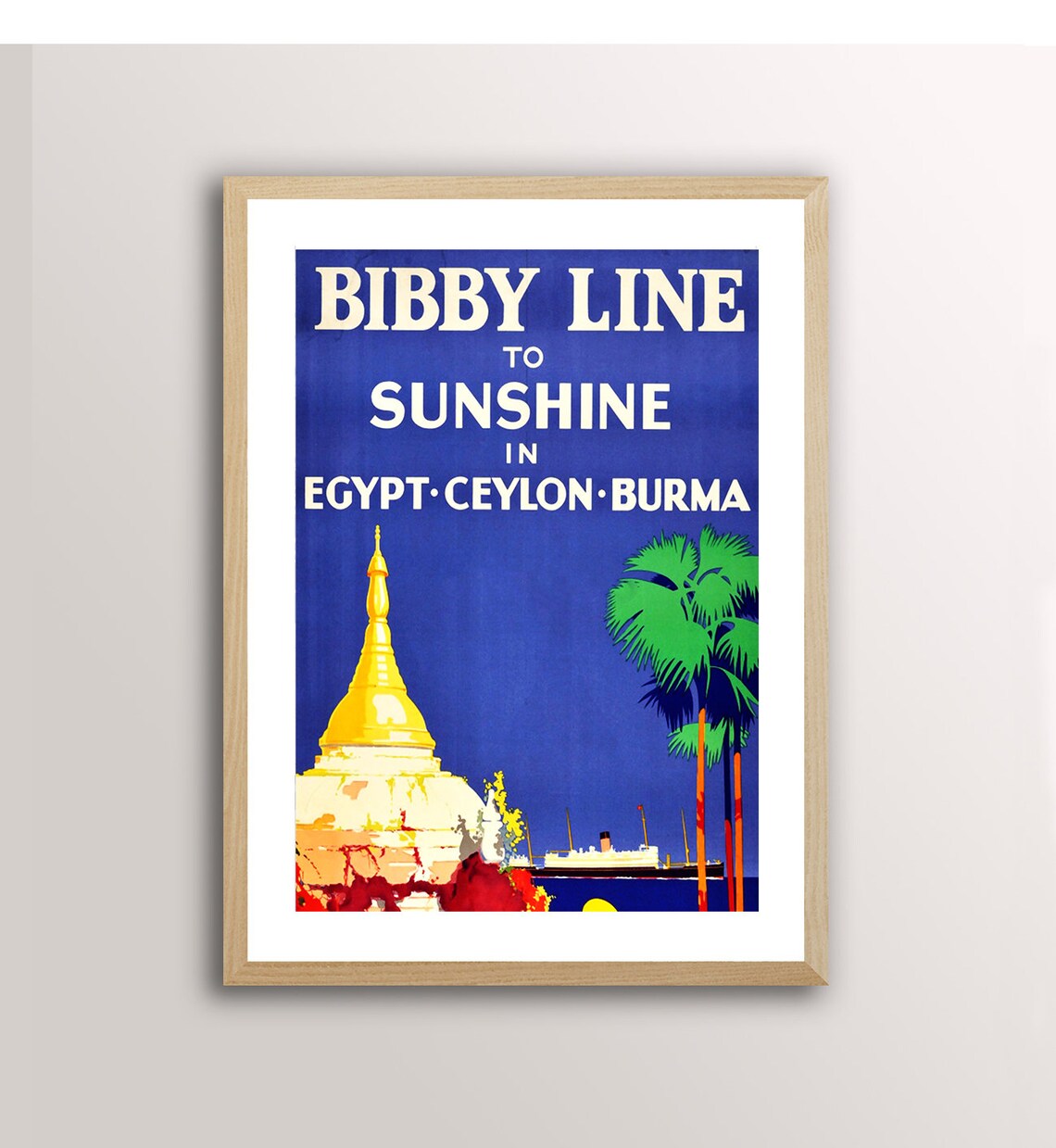 Bibby Line To Sunshine Vintage Travel Poster