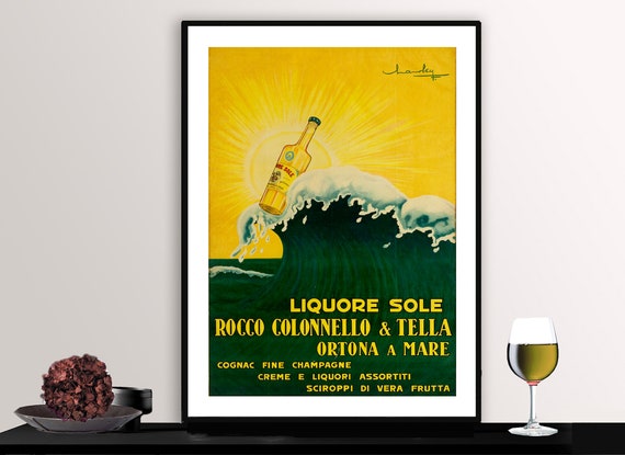 Liquore Aura Vintage Fooddrink Poster Poster Paper Or Print Gift Idea Wall Decor