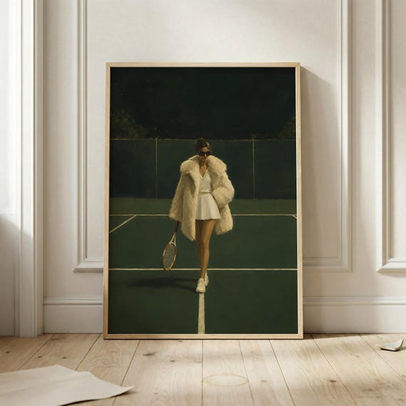 Tiny Tennis Club Poster, Vintage Country Art Print