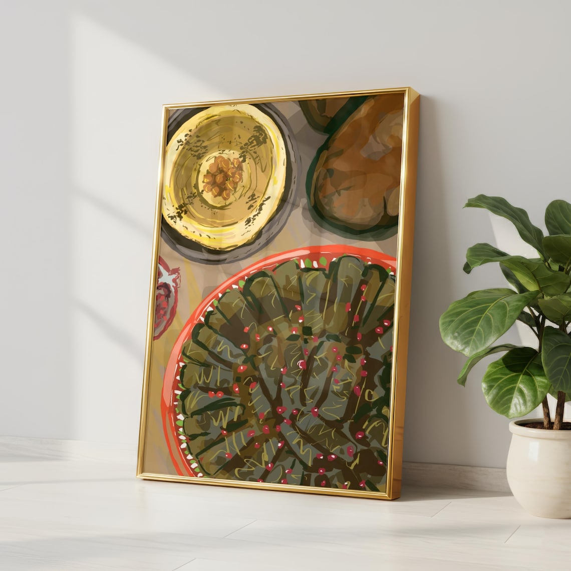 Waraq Enab Hummus Kitchen Decor Art Print